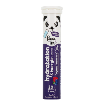 Pastilles hydratation et énergie goût myrtille framboise Panda Tea - 20 pastilles effervescentes