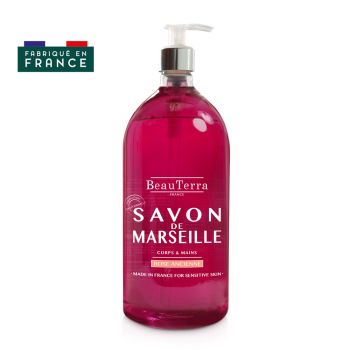 Savon de Marseille rose Beauterra - flacon de 300 ml