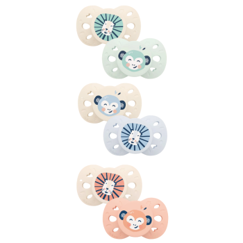 Sucettes anatomiques 6-18 mois animaux Biolane - lot de 2 sucettes