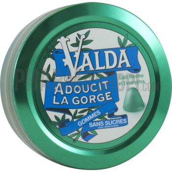 Valda Gommes menthe et eucalyptus sans sucre - boite de 50 g
