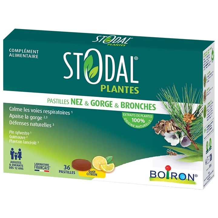 Stodal plantes pastilles nez gorge bronches Boiron - boite de 36 pastilles