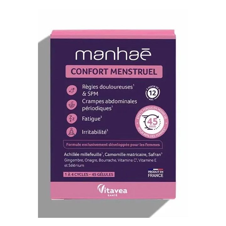 Manhaé Confort menstruel Vitavea - boite de 45 gélules