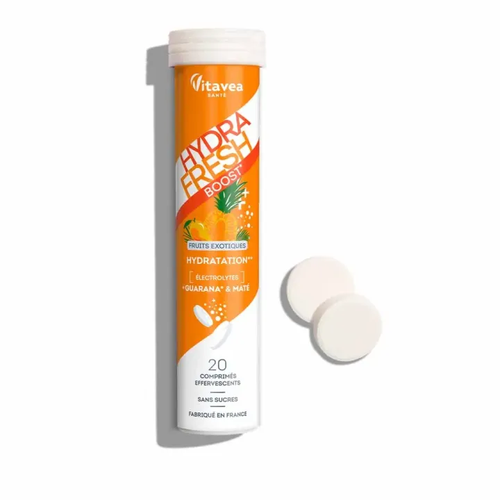 HydraFresh boost hydratation goût fruits exotiques Vitavea - 20 comprimés effervescents 
