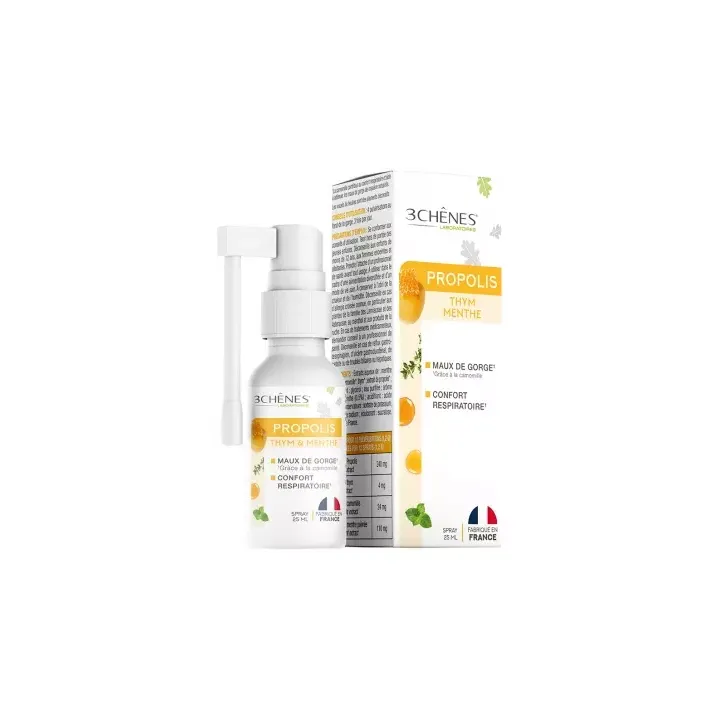 Spray gorge propolis Les 3 Chenes - spray de 25 ml