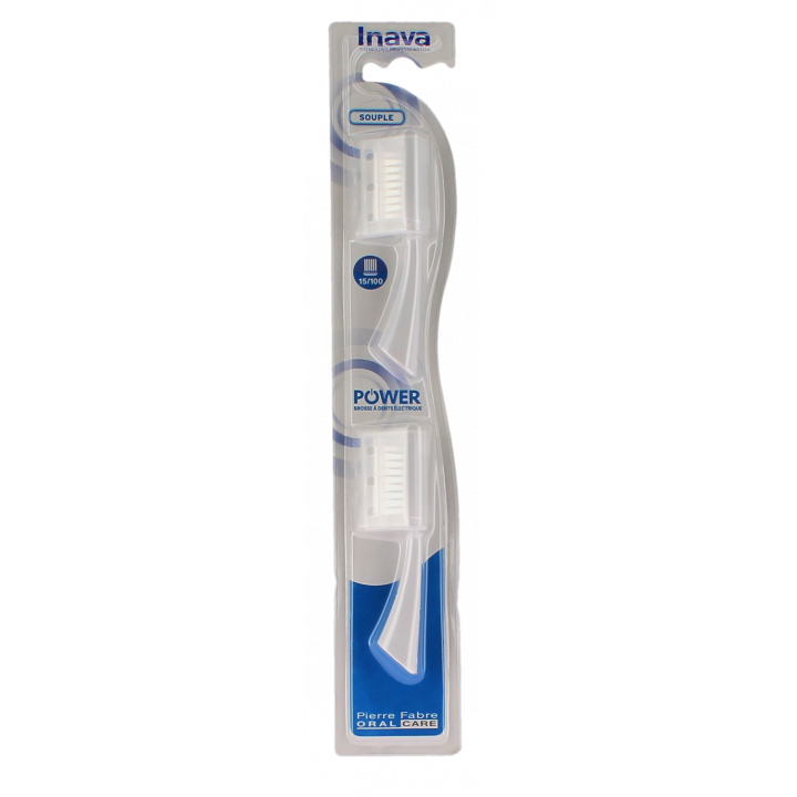 Power brossettes recharge brins souples 15/100 Inava - 2 brossettes