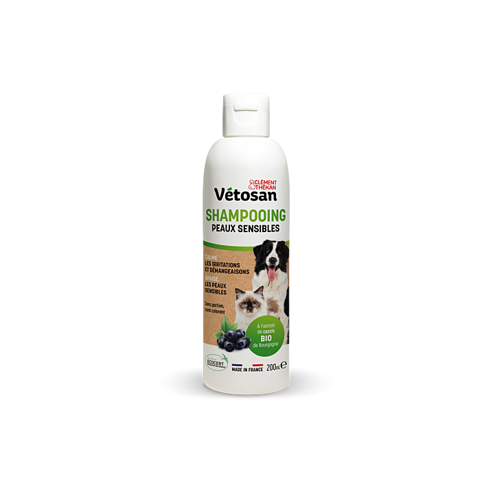 Vétosan ShampooIng peaux sensibles Clément Thékan - flacon de 200ml