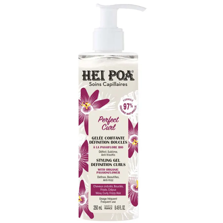 Perfect Curl gelée coiffante définition boucles Hei Poa - flacon-pompe de 250ml