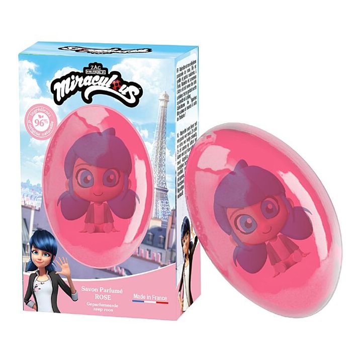 Savon solide Rose figurine Marinette Le Comptoir du Bain x Miraculous - pain de 75g
