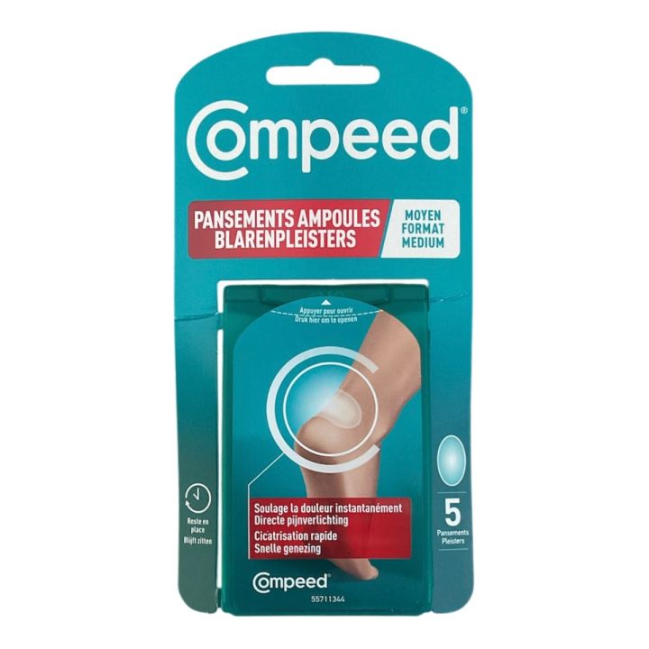 Pansements ampoules moyen format Compeed - boite de 5 pansements