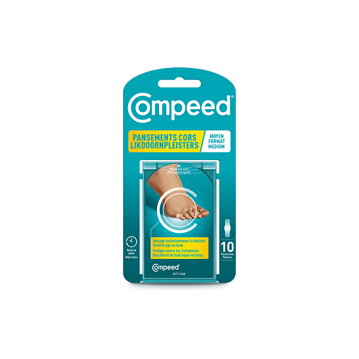 Pansement Cors moyen format Compeed - boite de 10 pansements