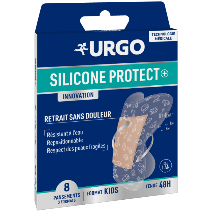 Silicone protect innovation pansements format kids Urgo - boite de 8 pansements