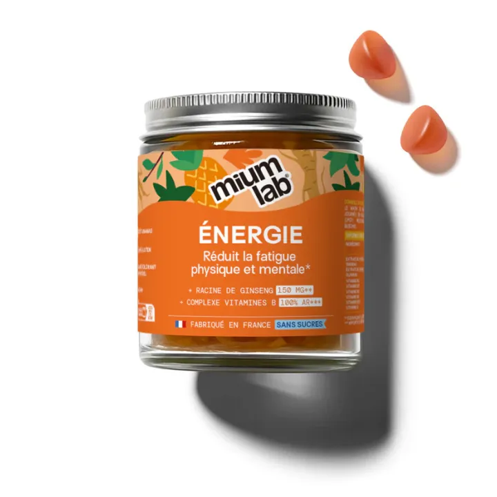 Énergie gummies sans sucres Mium Lab - pot de 42 gummies