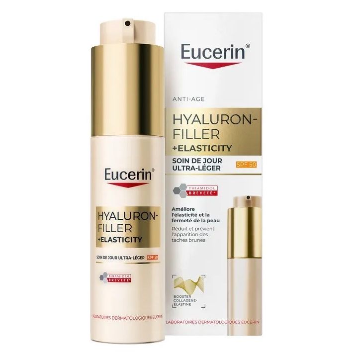 Hyaluron Filler + Elasticity  Soin de jour ultra-léger SPF50 Eucerin - flacon-pompe de 50ml