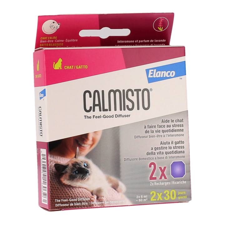 Calmisto diffuseur de bien être pour chat Elanco - 2 recharges de 6ml
