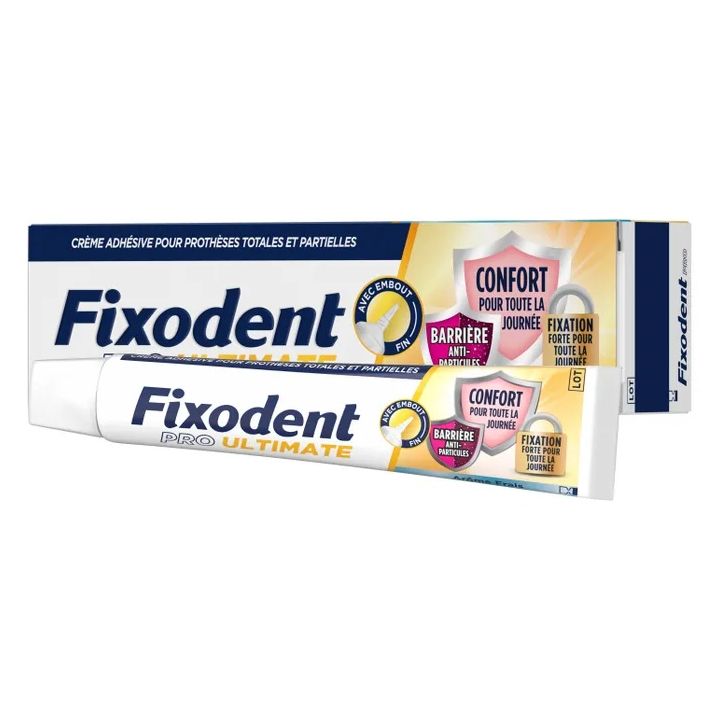 Pro Ultimate crème adhésive prothèses totales et partielles goût neutre Fixodent