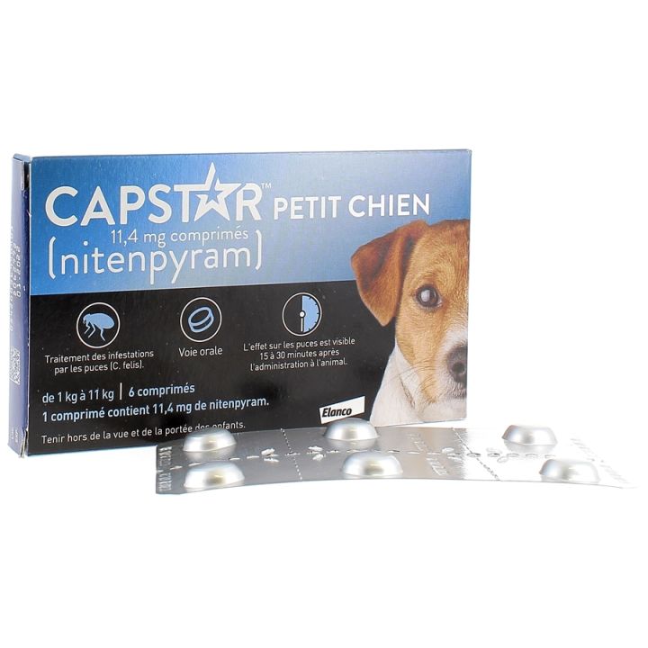 Capstar petit chien 11,4 mg comprimés de nitenpyram - 6 comprimés