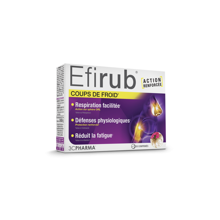 Efirub coups de froid 3C Pharma - boite de 30 comprimés