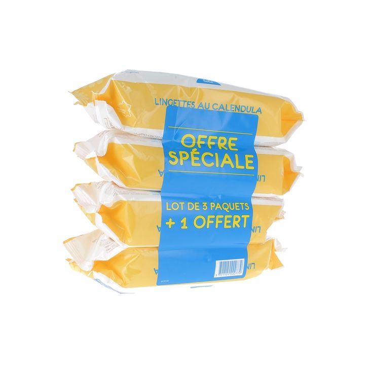 Lingettes au calendula bébé Gifrer - lot de 4 x 70 lingettes