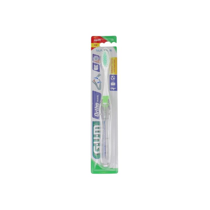 Ortho Travel Brosse à dents de voyage souple Gum - une brosse à dents