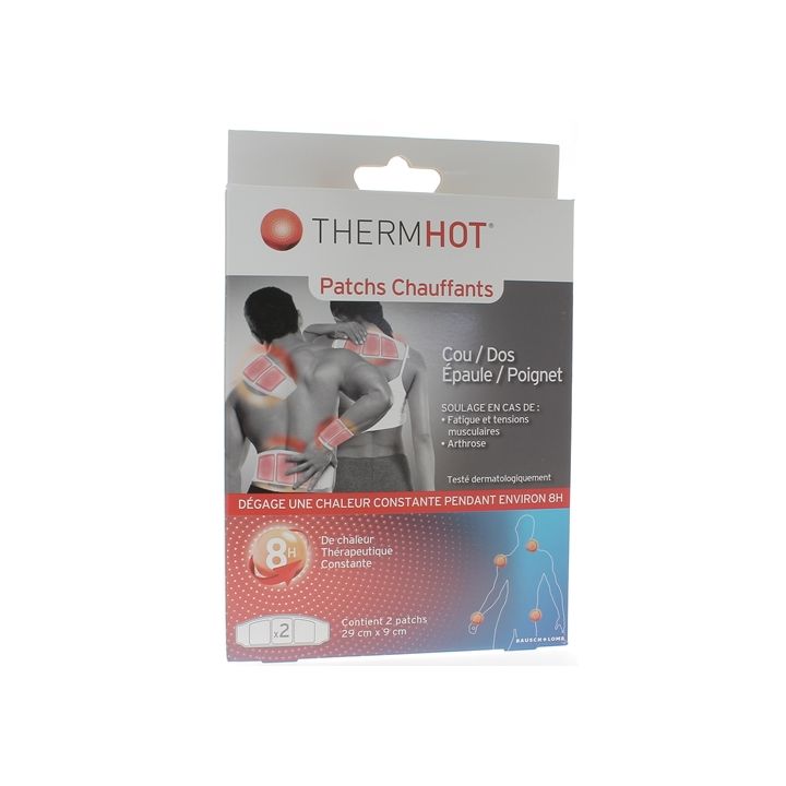 ThermHot Patchs chauffants cou/dos/épaule/poignet Therapearl - boîte de 2 patchs de 29 x 9 cm