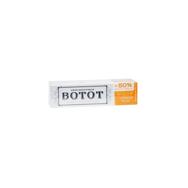 Pâte de dentifrice anis citrus réglisse Botot - 2 tubes de 75ml