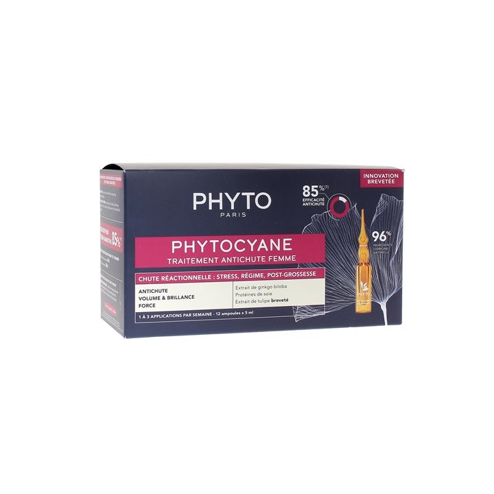 Phytocyane traitement anti-chute femme Phyto - boite de 12 ampoules de 5ml