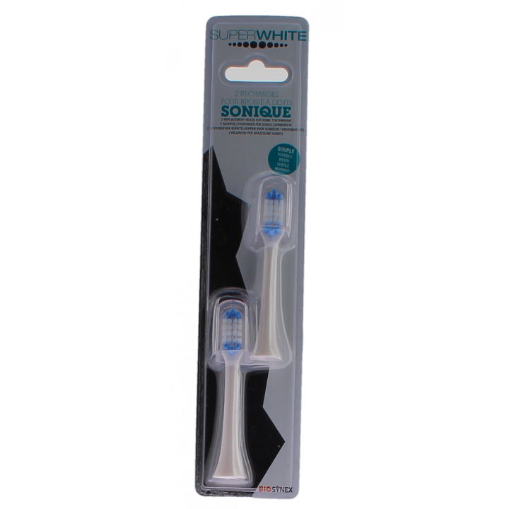 Recharges pour brosse à dents sonique souple Superwhite