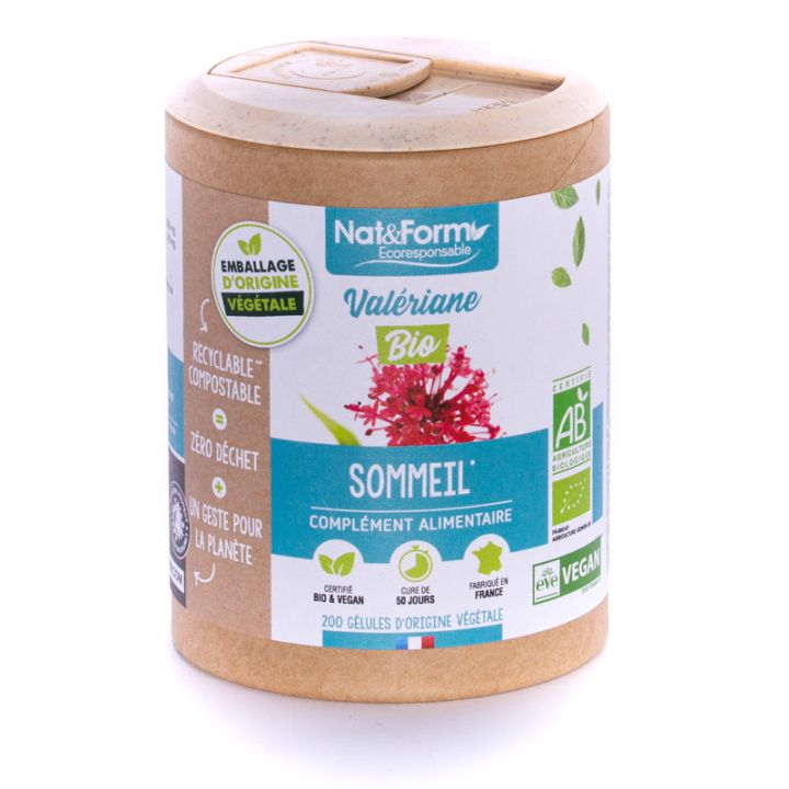 Valériane Bio Ecoresponsable Nat&Form - boite de 200 gélules