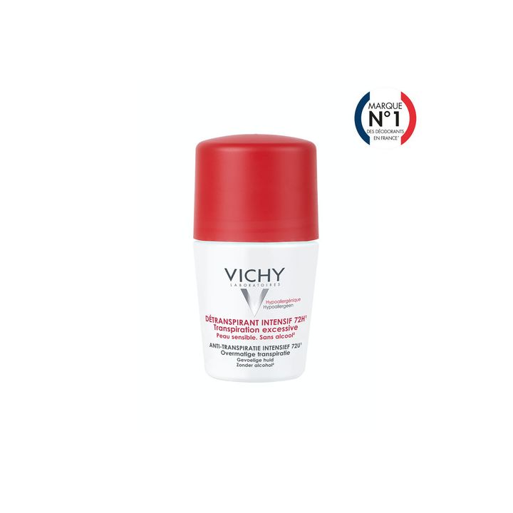 Détranspirant insensif 72h transpiration excessive Vichy - roll-on bille de 50 ml