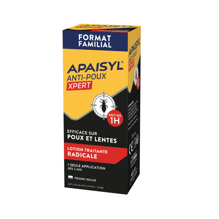 Apaisyl Xpert 100% radical lentes & poux - flacon de 200 ml avec peigne