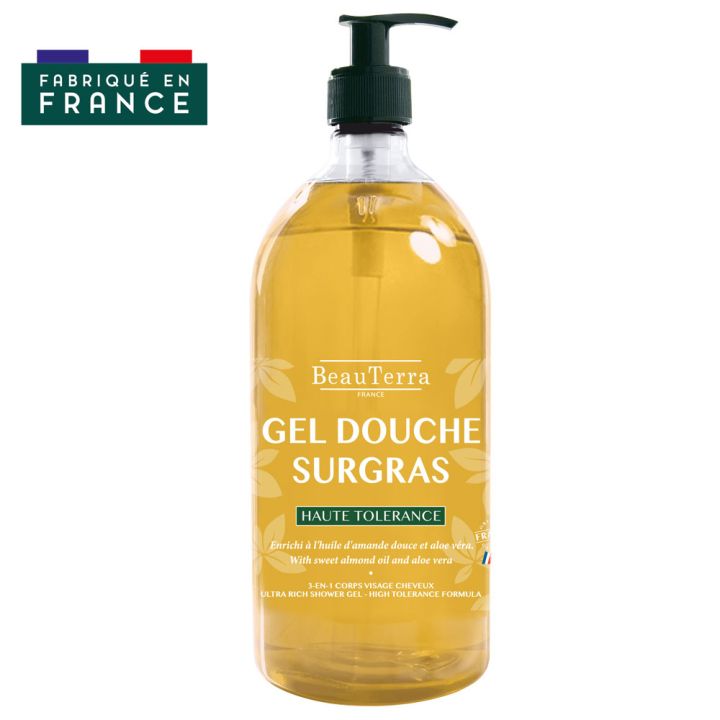 Gel douche surgras Beauterra - flacon-pompe de 1L