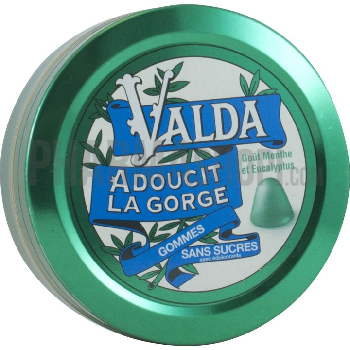 Valda Gommes menthe et eucalyptus sans sucre