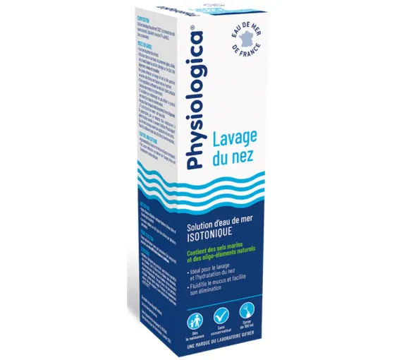 Physiologica lavage du nez solution d'eau de mer isotonique Gifrer - spray de 100 ml