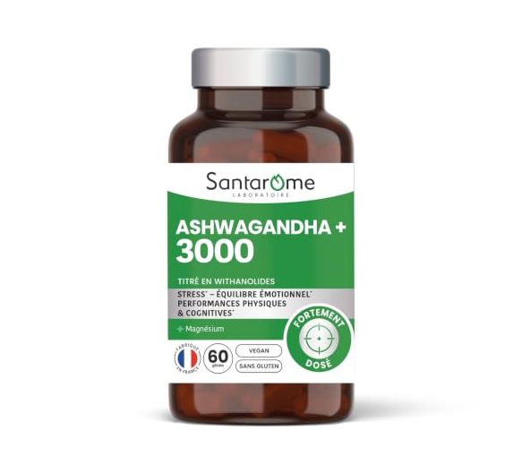 Ashwagandha+ 3000 Santarome - pot de 60 gélules