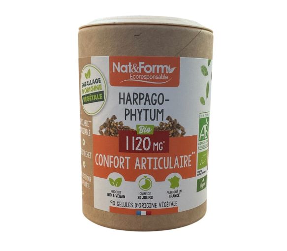 Harpagophytum bio Confort articulaire Nat&Form - pot de 90 gélules