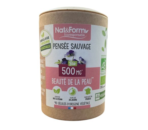 Pensée sauvage bio Beauté de la peau Nat&Form - pot de 90 gélules