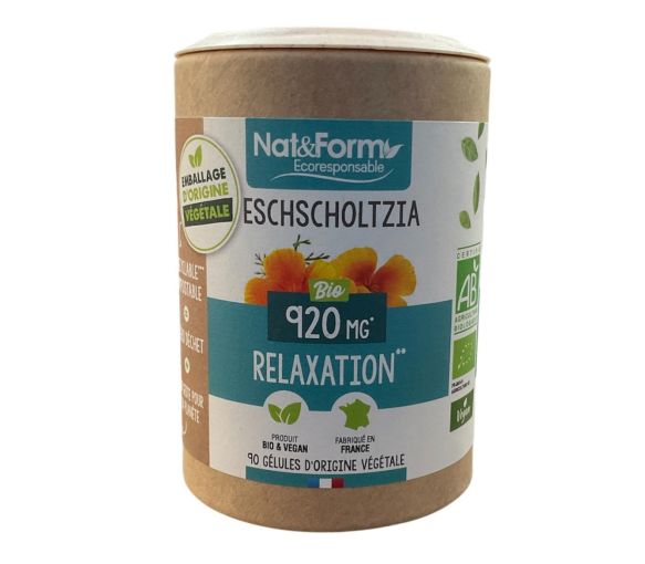 Eschscholtzia bio Relaxation Nat&Form - pot de 90 gélules