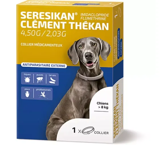 Seresikan collier antiparasitaire externe grand chien + de 8kg Clément Thékan - boite de 1 collier