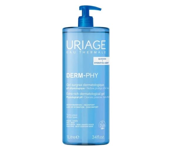 Derm-phy gel surgras dermatologique Uriage - flacon-pompe de 1L - image 1