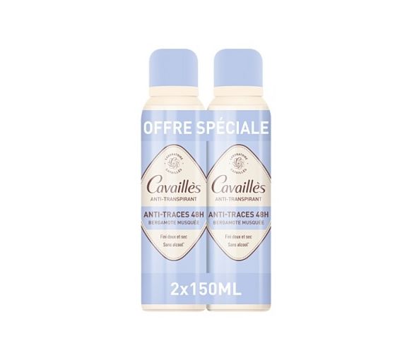 Déodorant anti-traces 48h Rogé Cavaillès - lot de 2 sprays de 150 ml - image 1