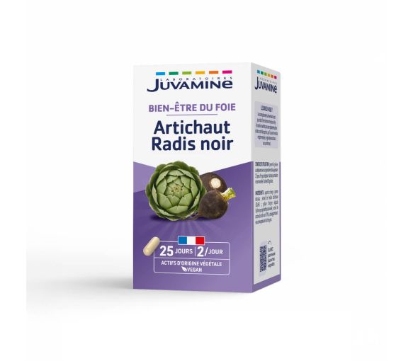 Artichaut Radis Noir Bien-être du foie Juvamine - boîte de 50 gélules - image 1