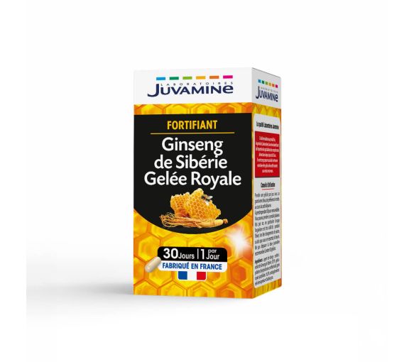 Fortifiant ginseng de sibérie gelée royale Juvamine - boite de 30 gélules - image 1