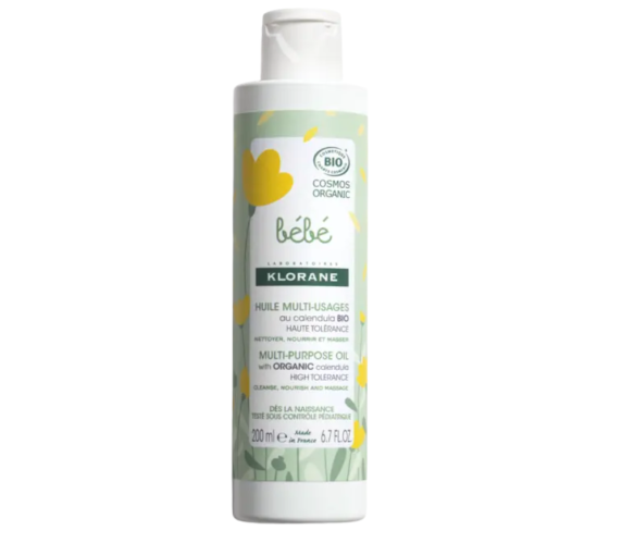 Huile multi-usages au calendula bio bébé Klorane - flacon de 200ml