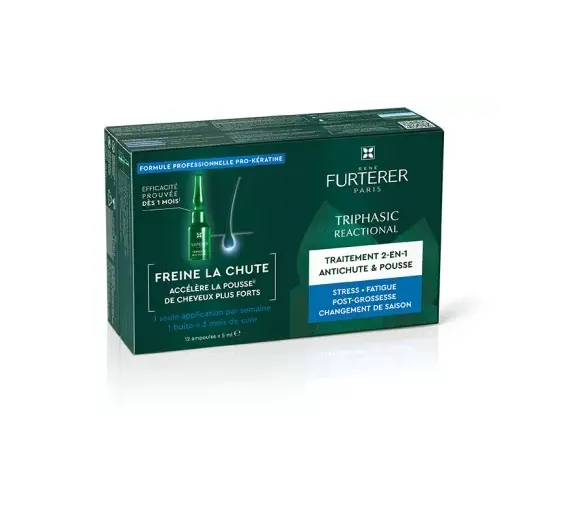 Triphasic Reactional Traitement 2en1 antichute et pousse René Furterer - boîte de 12 ampoules de 5ml - image 1