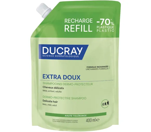 Extra-doux shampooing traitant dermo-protecteur Ducray - éco-recharge de 400ml - image 1