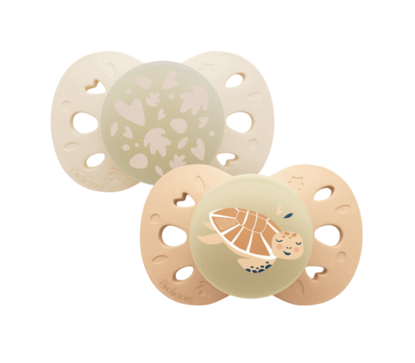 Sucettes anatomiques nuit 0-6 mois animaux Biolane - lot de 2 sucettes - image 1