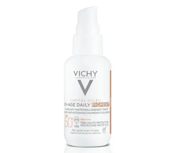 Capital Soleil fluide UV-Age daily Pigment teinté SPF 50+ Vichy - flacon-pompe 40ml - image 1
