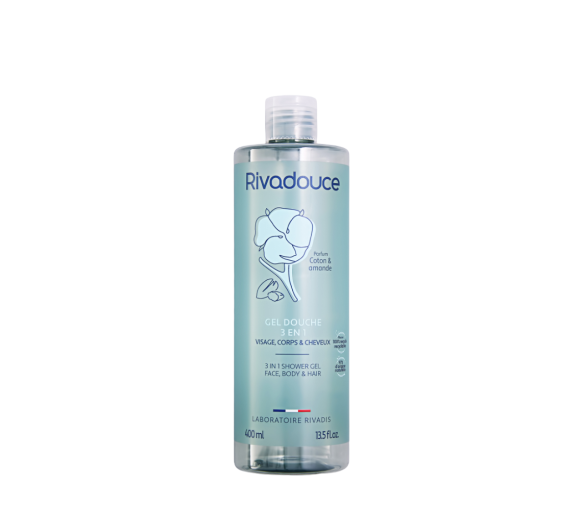 Gel douche 3en1 Coton & Amande Rivadouce - image 1