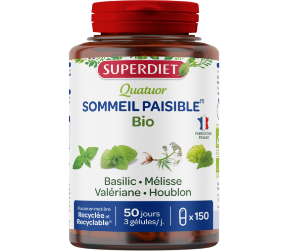 Quatuor sommeil paisible bio Super Diet - boîte de 150 gélules - image 1