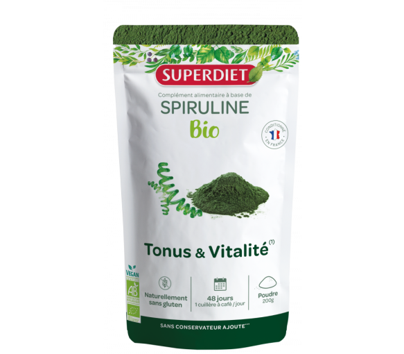 Spiruline bio poudre SuperDiet - sachet de 200g - image 1